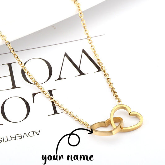 Titanium Steel Double Hoop Pendant Clavicle Chain