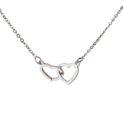 Titanium Steel Double Hoop Pendant Clavicle Chain