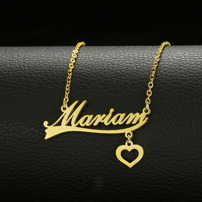 Custom Butterfly Heart Nameplate For Women