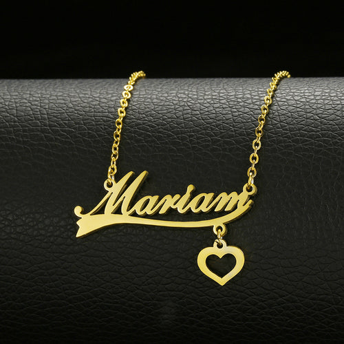 Custom Butterfly Heart Nameplate For Women