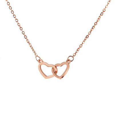 Titanium Steel Double Hoop Pendant Clavicle Chain